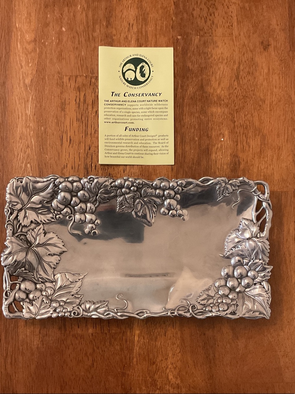 Arthur Court Silver-Tone Grapevine Rectangular Serving Tray